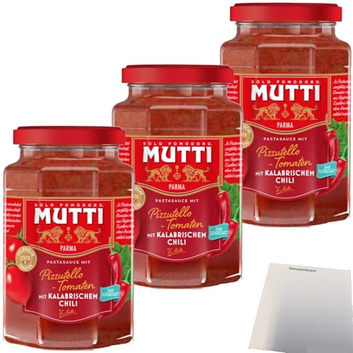 Mutti Tomato Pasta Sauce mit kalabrischem Chili 3er Pack (3x400g Glas) + usy Block von usy