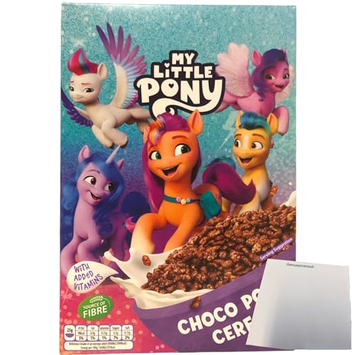 My Little Pony Choco Pops Schokoladen-Frühstückscerealien (375g Packung) + usy Block von usy