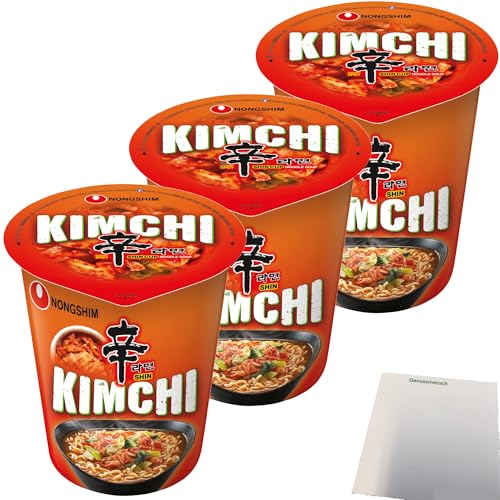 NONGSHIM Instant Nudeln Kimchi 3er Pack (3x75g Packung) + usy Block von usy