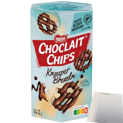 Nestle Choclait Chips Knusperbrezeln (140g Packung) + usy Block von usy