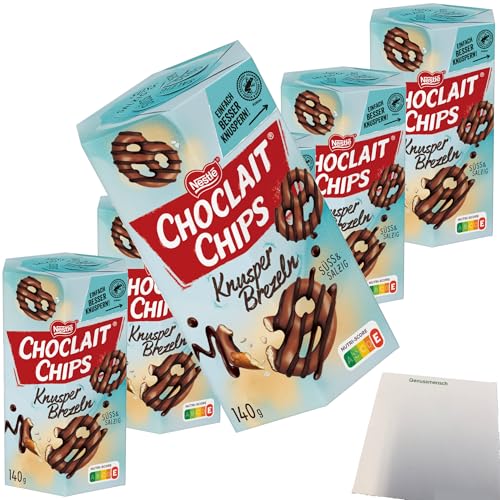 Nestle Choclait Chips Knusperbrezeln 6er Pack (6x140g Packung) + usy Block von usy