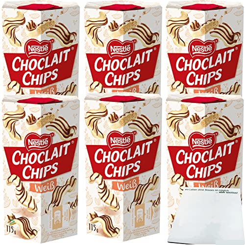 Nestle Choclait Chips Weiß 6er Pack (6x115g Packung) + usy Block von usy