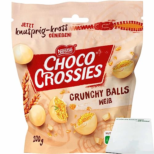 Nestle Choco Crossies Crunchy Balls Weiss (200g Packung) + usy Block von usy
