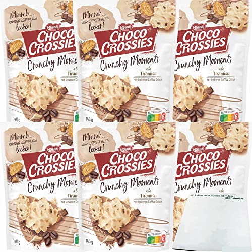 Nestle Choco Crossies Crunchy Moments Tiramisu 6er Pack (6x140g Packung) + usy Block von usy