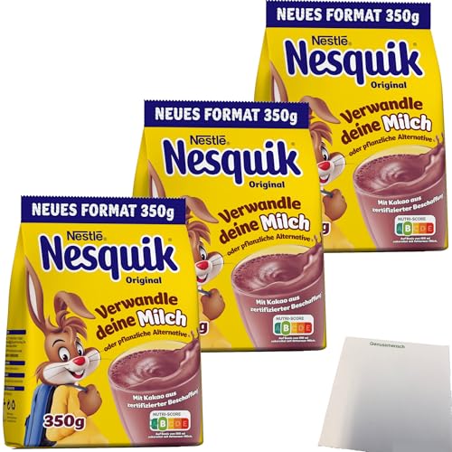 Nestle Nesquik Kakaopulver Nachfüllbeutel 3er Pack (3x350g Packung) + usy Block von usy