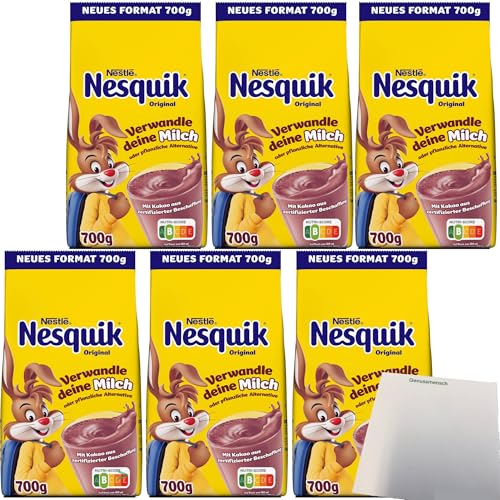 Nestle Nesquik Kakaopulver Originalbeutel 6er Pack (6x700g Packung) + usy Block von usy