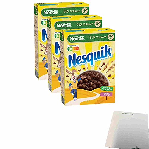 Nestlé Nesquik Knusper-Frühstück Cerealien 3er Pack (3x330g Packung) + usy Block von usy