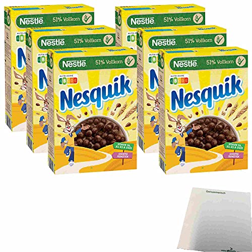 Nestlé Nesquik Knusper-Frühstück Cerealien 6er Pack (6x330g Packung) + usy Block von usy