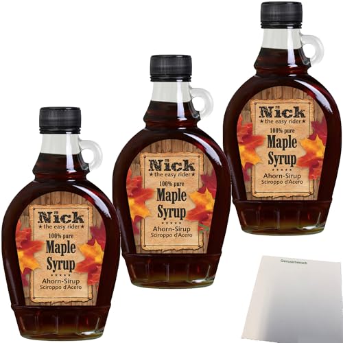 Nick Kanadischer Ahornsirup 3er Pack (3x250ml Flasche) + usy Block von usy