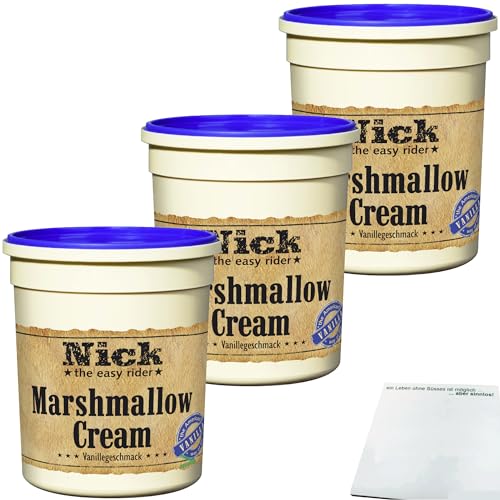 Nick Marshmallow Cream Vanillegeschmack 3er Pack (3x180g Packung) + usy Block von usy