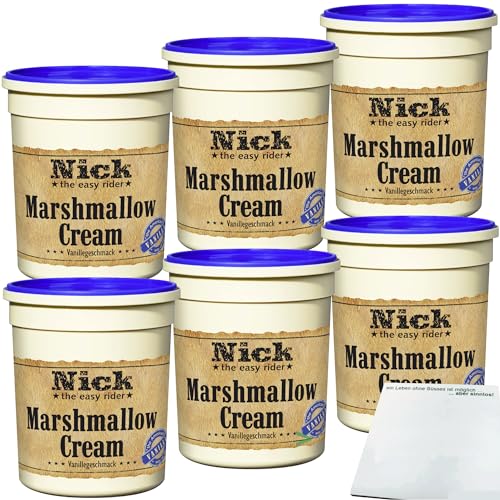 Nick Marshmallow Cream Vanillegeschmack 6er Pack (6x180g Packung) + usy Block von usy