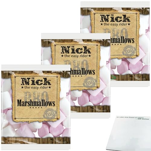 Nick Marshmallows 3er Pack (3x200g Packung) + usy Block von usy