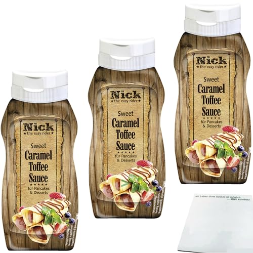 Nick Sweet Caramel Toffee Sauce 3er Pack (3x250g Flasche) + usy Block von usy
