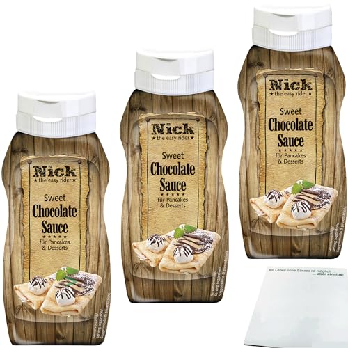 Nick Sweet Chocolate Sauce 3er Pack (3x250g Flasche) + usy Block von usy