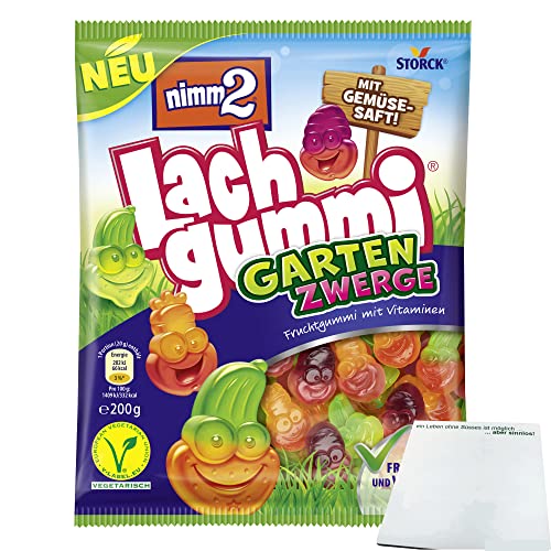 Nimm2 Lachgummi Garten Zwerge (200g Packung) + usy Block von usy