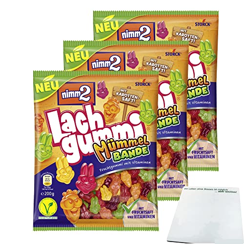 Nimm2 Lachgummi Mümmel Bande 3er Pack (3x200g Packung) + usy Block von usy