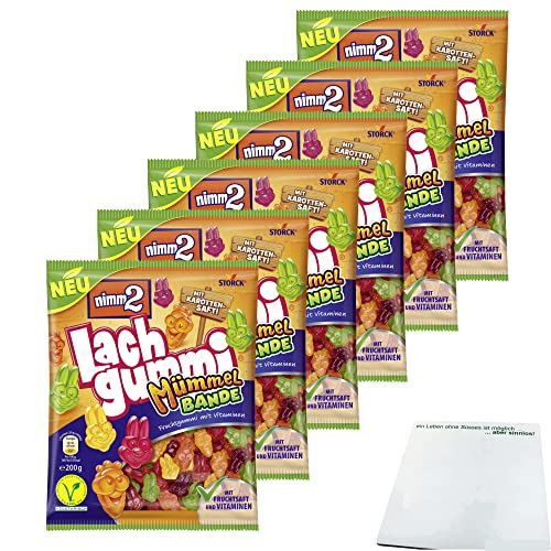 Nimm2 Lachgummi Mümmel Bande 6er Pack (6x200g Packung) + usy Block von usy