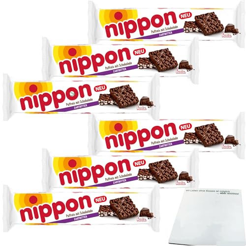 Nippon Häppchen Puffreis mit Zartbitterschokolade 6er Pack (6x200g Packung) + usy Block von usy
