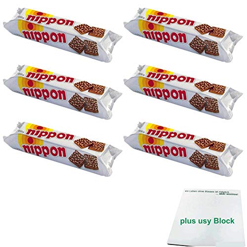 Nippon Knusperhappen, Snack Pack (6x200g Packung) + usy Block von usy