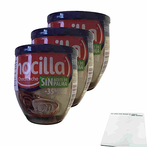 Nocilla Chocoleche Spanische Kakao und Milchcreme, Brotaufstrich mit Haselnüssen 3er Pack (3x180g Glas) + usy Block von usy