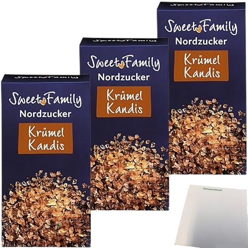 Nordzucker Krümel Kandis braun mit angenehmer Karamellnote 3er Pack (3x500g Packung) + usy Block von usy