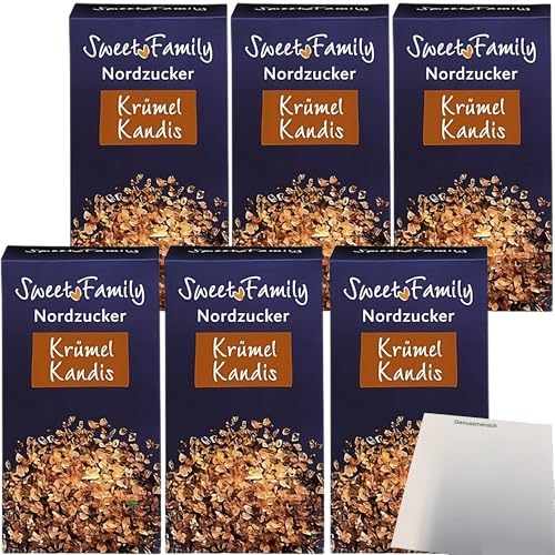 Nordzucker Krümel Kandis braun mit angenehmer Karamellnote 6er Pack (6x500g Packung) + usy Block von usy