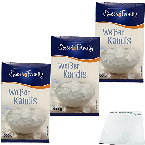 Nordzucker Sweet Family Kandis Weiss Kandiszucker 3er Pack (3x500g Packung) + usy Block von usy