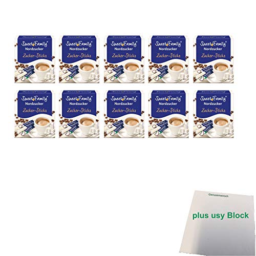 Nordzucker Sweet Family Zucker-Sticks Gastropack (10x250g) + usy Block von usy