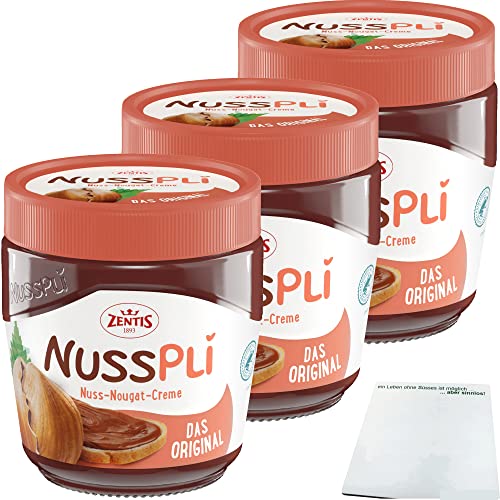 Nusspli Nuss-Nougat-Creme 3er Pack (3x400g Glas) + usy Block von usy
