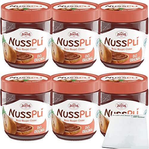 Nusspli Nuss-Nougat-Creme 6er Pack (6x400g Glas) + usy Block von usy