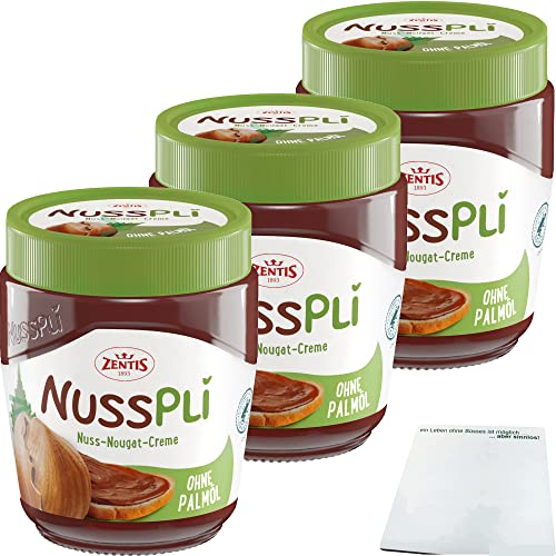Nusspli Nuss-Nougat-Creme ohne Palmöl 3er Pack (3x300g Glas) + usy Block von usy