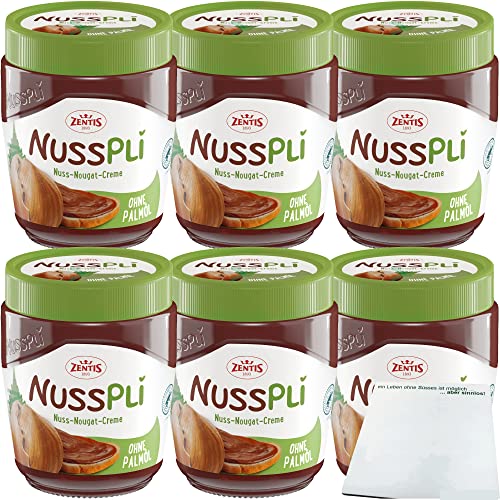 Nusspli Nuss-Nougat-Creme ohne Palmöl 6er Pack (6x300g Glas) + usy Block von usy