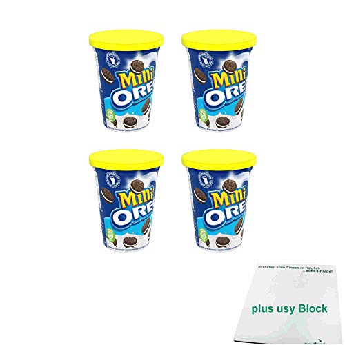 Oreo Minis Kekse 4er Pack (4x115g Becher) + usy Block von usy