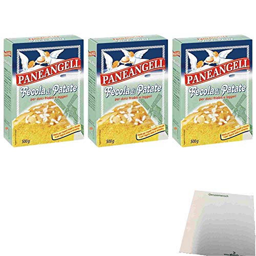 Paneangeli Fecola di Patate 3er Pack (3x250g Packung Kartoffelstärke) + usy Block von usy