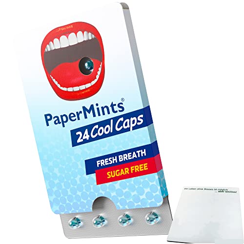 PaperMints Cool Caps Mint Sugarfree Packung (24 Frischeperlen mit Minzgeschmack) + usy Block von usy
