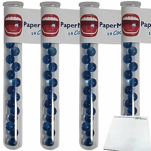 PaperMints Cool Caps Mint Sugarfree Röhrchen 4er Pack (4x18 Frischeperlen mit Minzgeschmack) + usy Block von usy