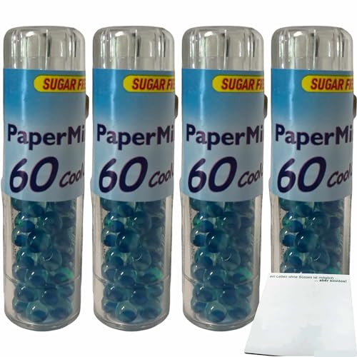 PaperMints Cool Caps Mint Sugarfree große Röhrchen 4er Pack (4x60 Frischeperlen mit Minzgeschmack) + usy Block von usy