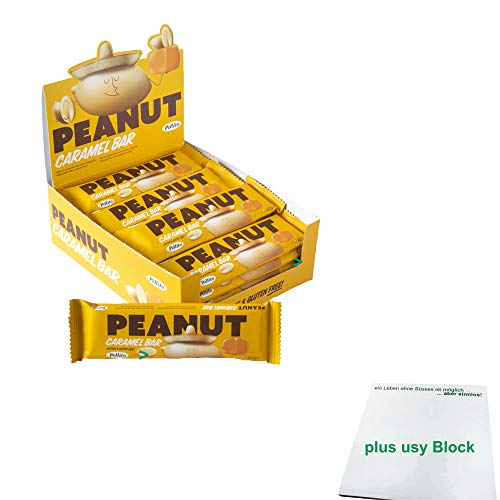 Pellito Peanuts Caramel Bar (20 Stck, 640g Packung) + usy Block von usy