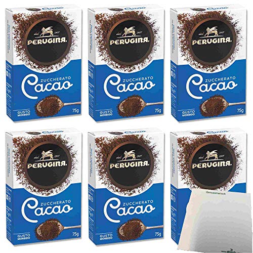 Perugina Cacao Zuccherato 6er Pack (6x75g Packung gezuckertes Kakaopulver) + usy Block von usy