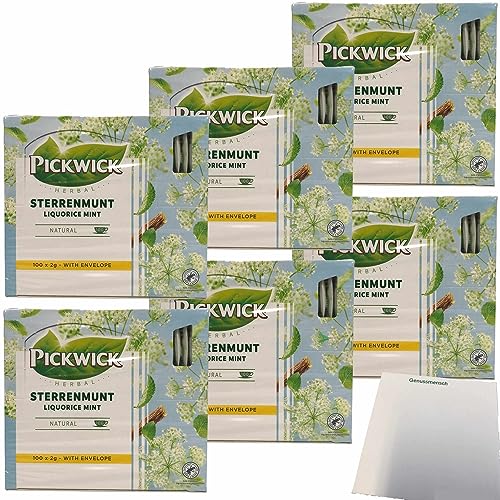 Pickwick Sterrenmunt Teemischung 6er Pack (600x2g Teebeutel) + usy Block von usy