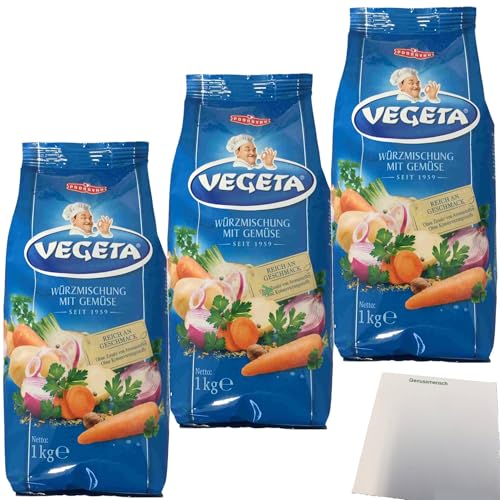 Podravka Vegeta Gewürzmischung mit Gemüse 3er Pack (3x1kg Beutel) + usy Block von usy