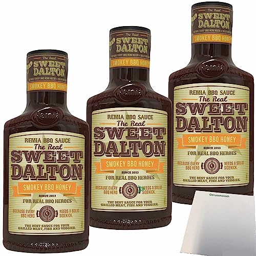 REMIA Sweet Dalton Smokey Honey Sauce 3er Pack (3x450ml Flasche) + usy Block von usy