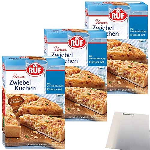 RUF Elsässer Zwiebel Kuchen Backmischung 3er Pack (3x 300g Packung) + usy Block von usy