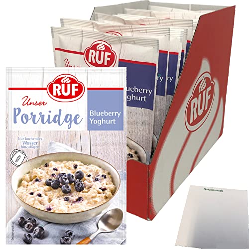 RUF Porridge Blueberry Yoghurt 13er VPE (13x65g Beutel) + usy Block von usy
