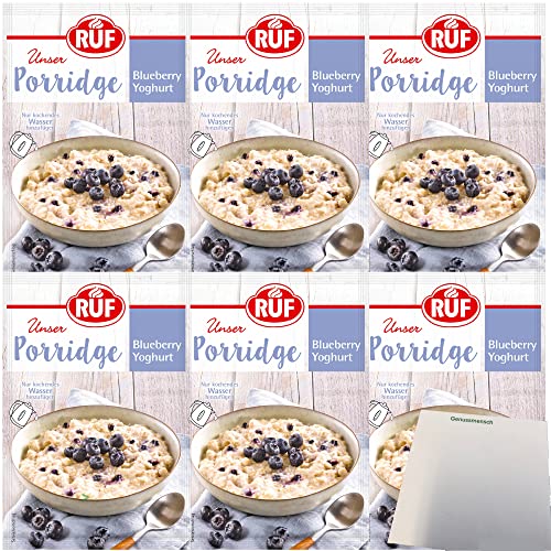 RUF Porridge Blueberry Yoghurt 6er Pack (6x65g Beutel) + usy Block von usy