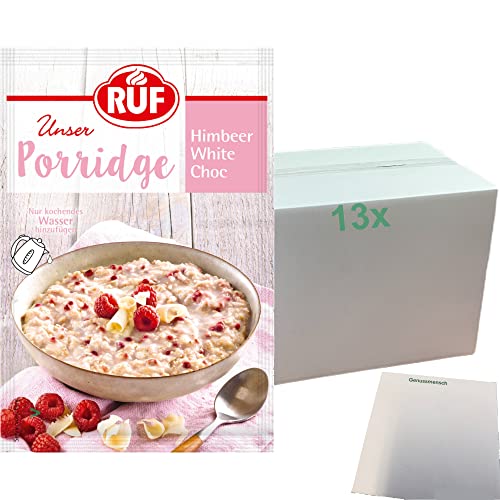 RUF Porridge Himbeer White Choc 13er Pack (13x65g Beutel) + usy Block von usy