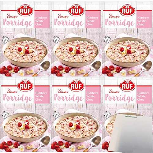 RUF Porridge Himbeer White Choc 6er Pack (6x65g Beutel) + usy Block von usy