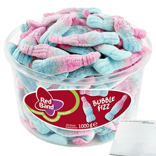 Red Band Bubble Fizz Fruchtgummi Sauer (1000g Dose) + usy Block von usy