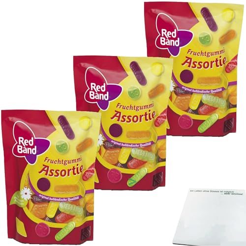 Red Band Fruchtgummi Assortie 3er Pack (3x200g Beutel) + usy Block von usy