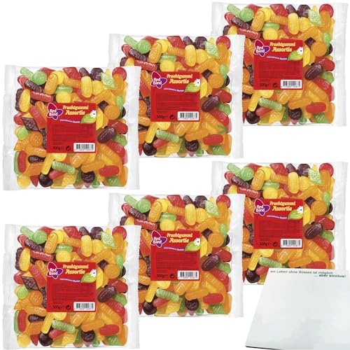 Red Band Fruchtgummi Assortie 6er Pack (6x500g Beutel) + usy Block von usy